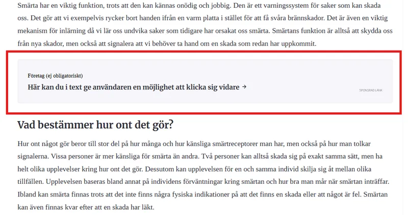 Sponsrad länk awareness