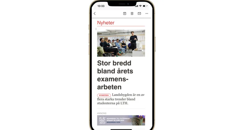 Banner in newsletter
