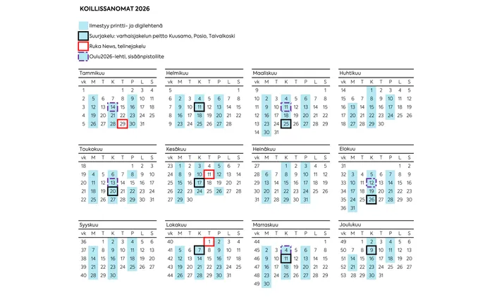 Koillissanomat | Julkaisukalenteri 2026