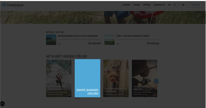 Swipe banner