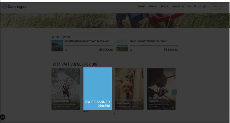 Swipe banner